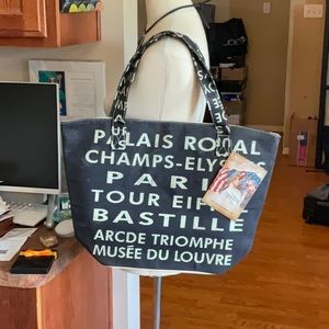 Lady Liberty Fashions Black Paris Subway Tote, NWT